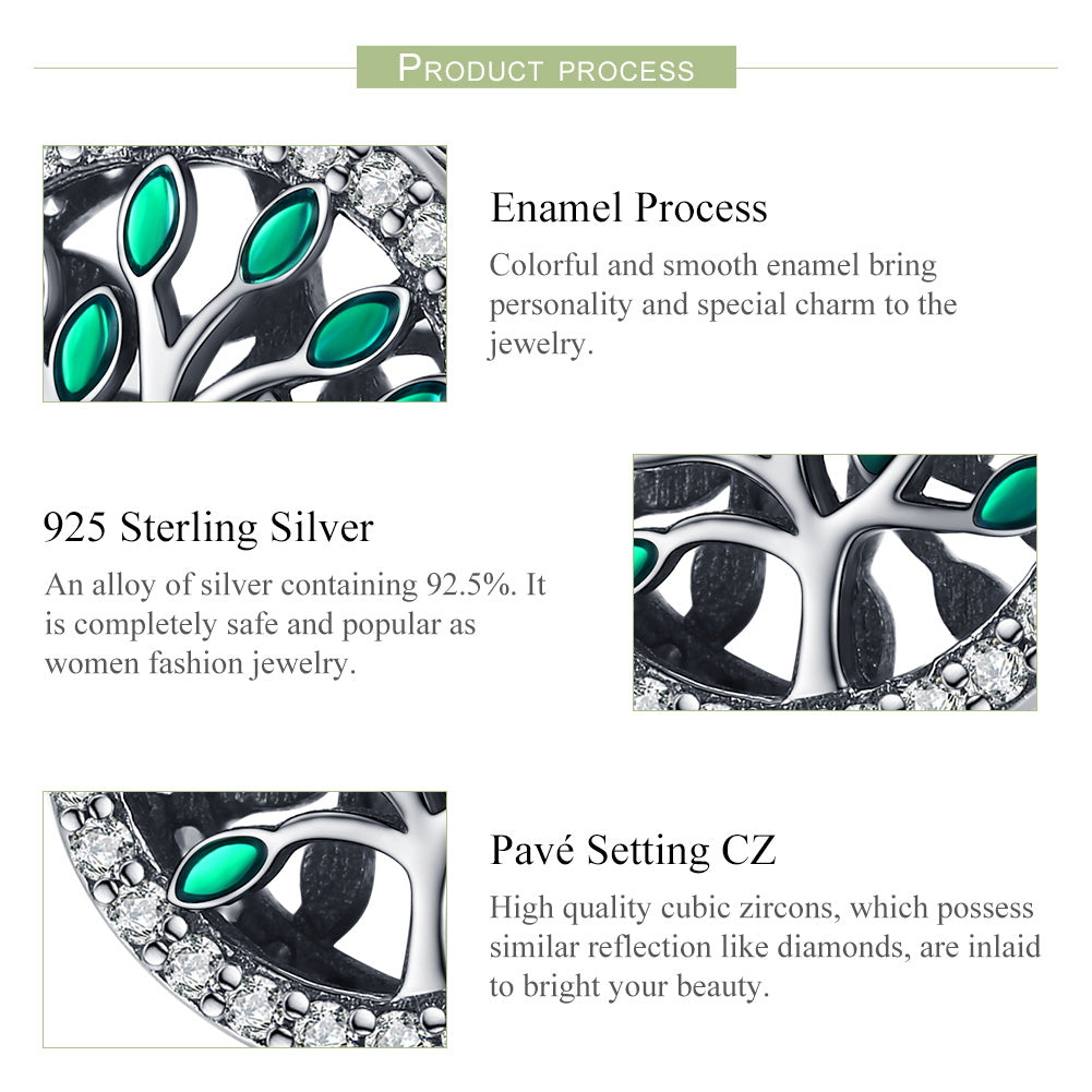 "Sylvory 925 Sterling Silver Eternal Tree of Life Charm"