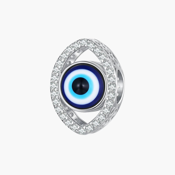 Silver Evil Eye Ward Charm in 925 Sterling Silver by Sylvory