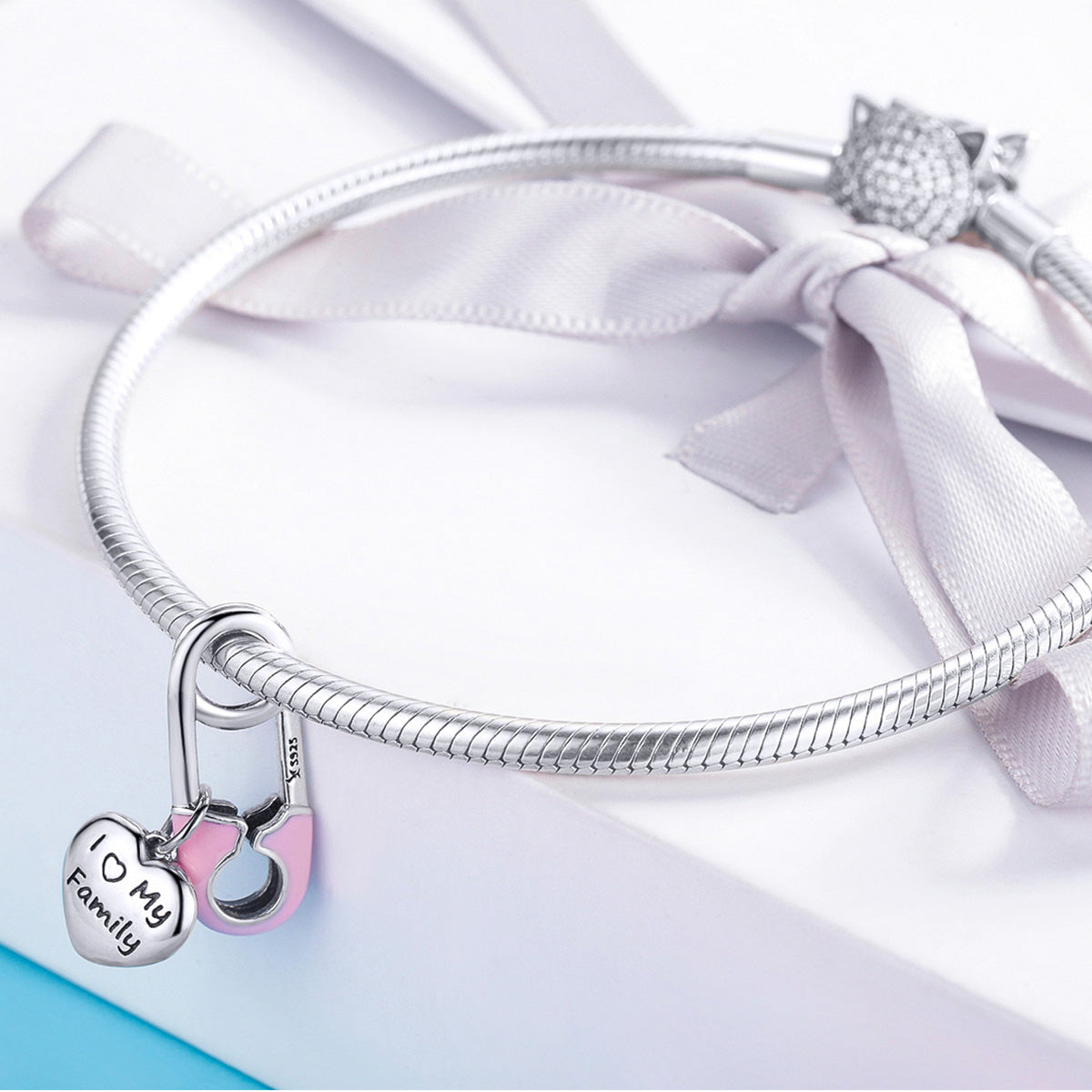 "Sylvory 925 Sterling Silver Family Love Guardian Pin Charm"