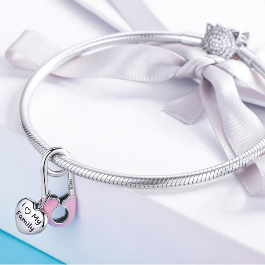 "Sylvory 925 Sterling Silver Family Love Guardian Pin Charm"