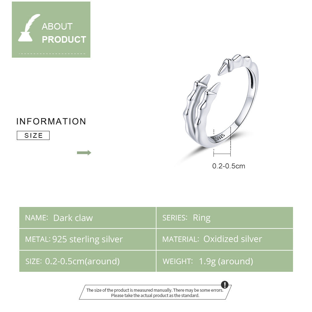 "Sylvory 925 Sterling Silver Fierce Talon Ring"