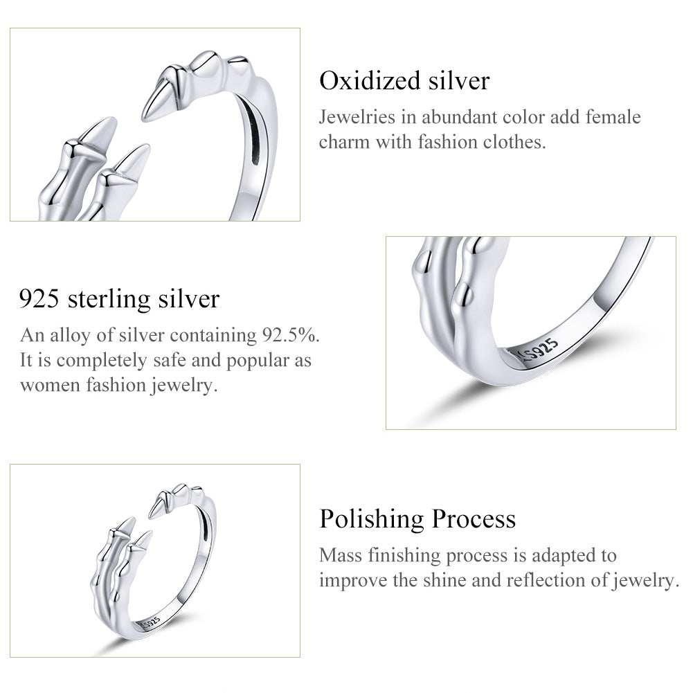 "Sylvory 925 Sterling Silver Fierce Talon Ring"