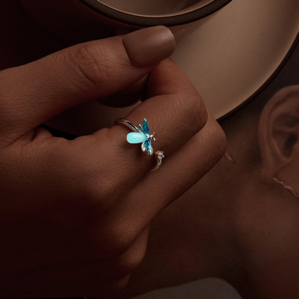 "Sylvory 925 Sterling Silver Firefly Glow Ring"