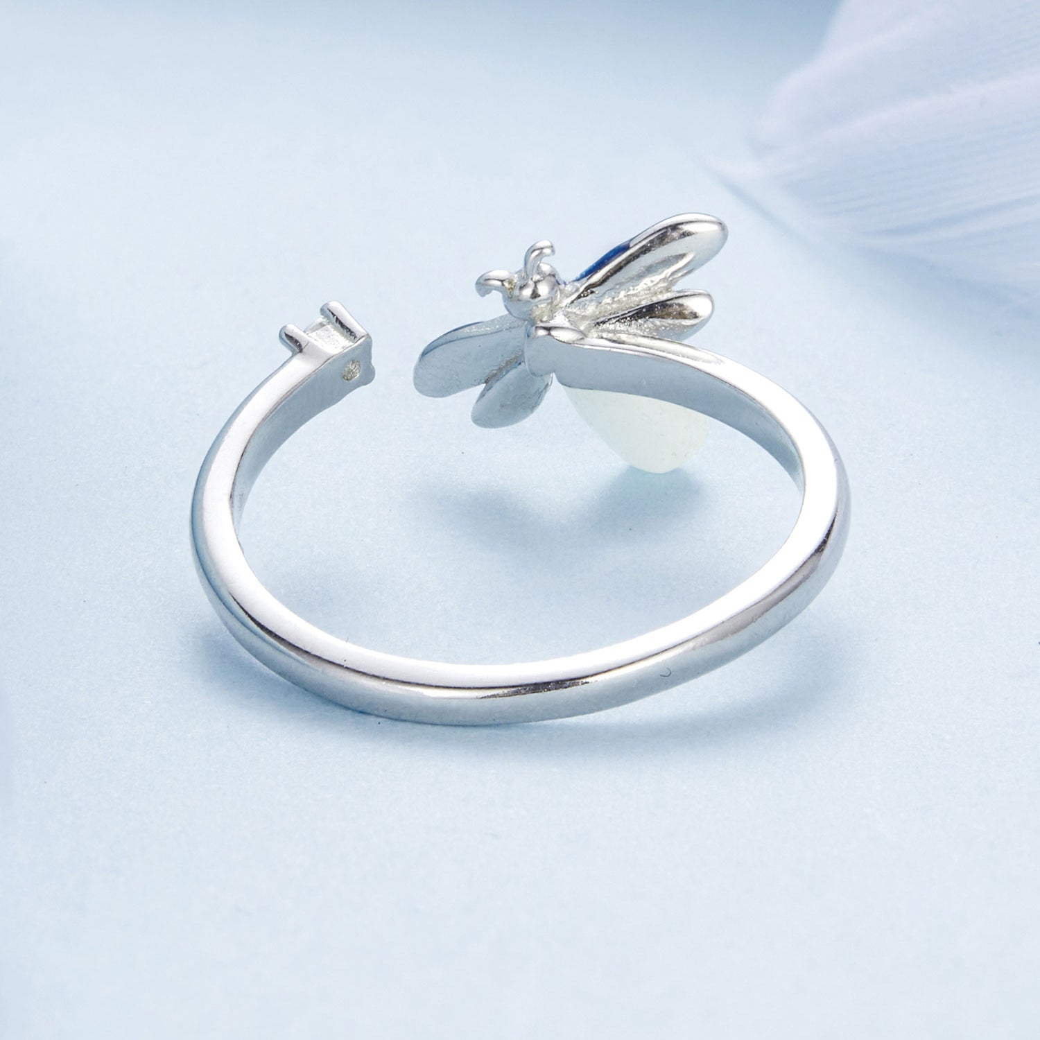 "Sylvory 925 Sterling Silver Firefly Glow Ring"