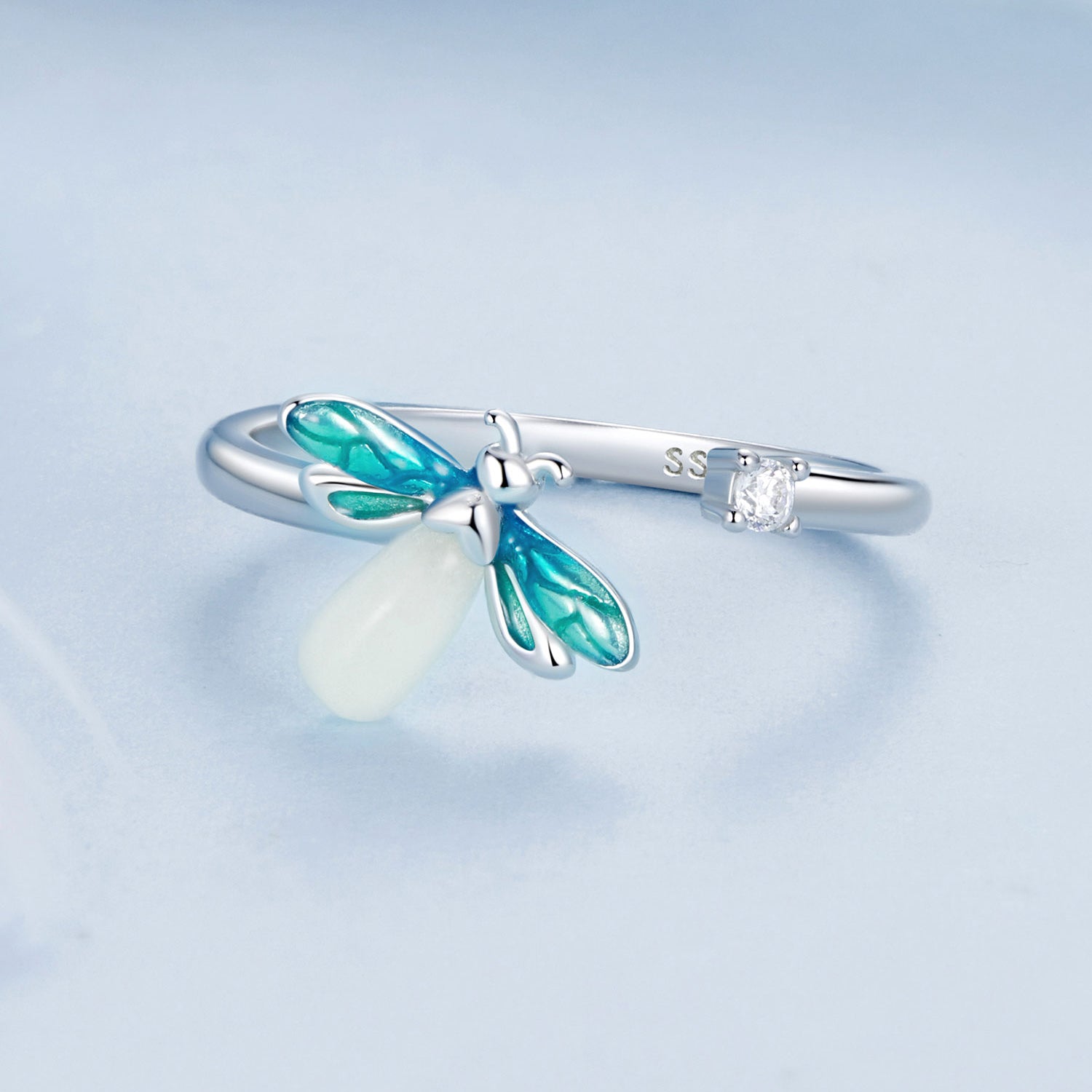 "Sylvory 925 Sterling Silver Firefly Glow Ring"