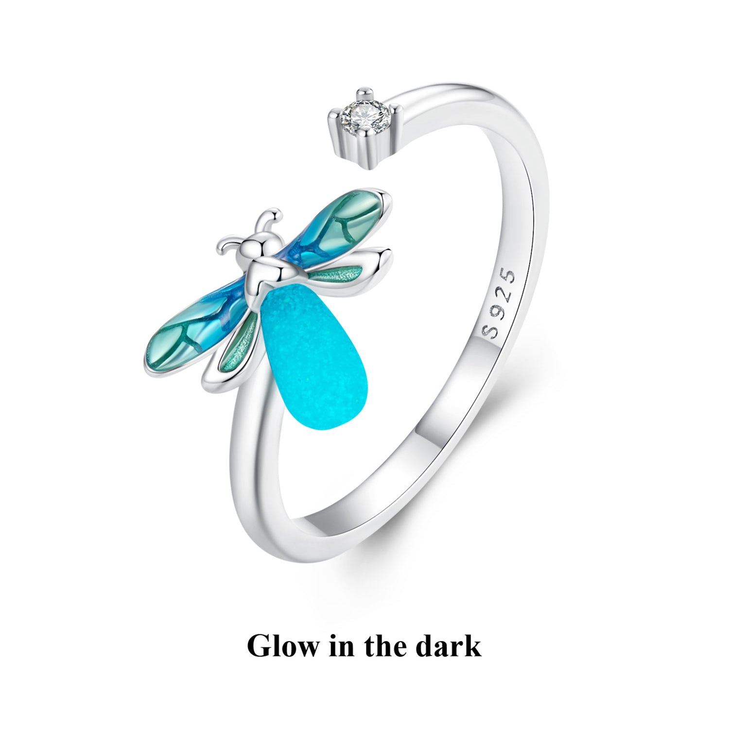 "Sylvory 925 Sterling Silver Firefly Glow Ring"