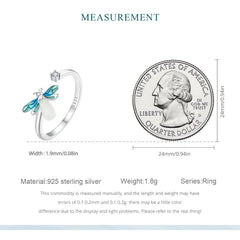 "Sylvory 925 Sterling Silver Firefly Glow Ring"