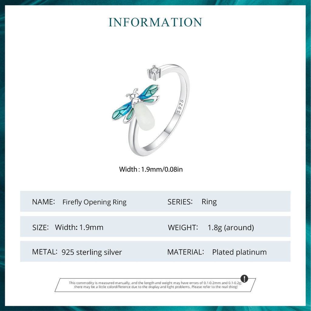 "Sylvory 925 Sterling Silver Firefly Glow Ring"
