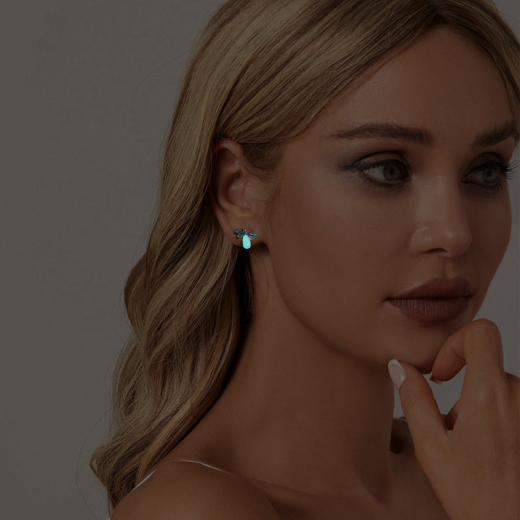 "Sylvory 925 Sterling Silver Firefly Glow Studs"