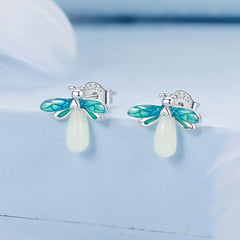 "Sylvory 925 Sterling Silver Firefly Glow Studs"