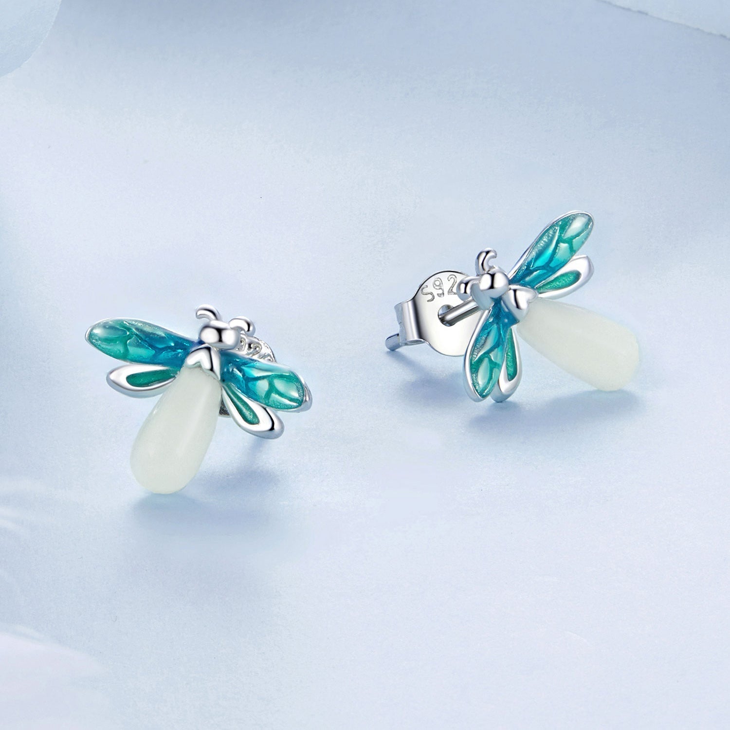 "Sylvory 925 Sterling Silver Firefly Glow Studs"