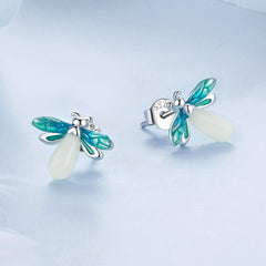 "Sylvory 925 Sterling Silver Firefly Glow Studs"