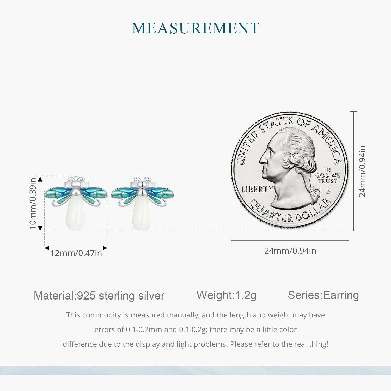 "Sylvory 925 Sterling Silver Firefly Glow Studs"