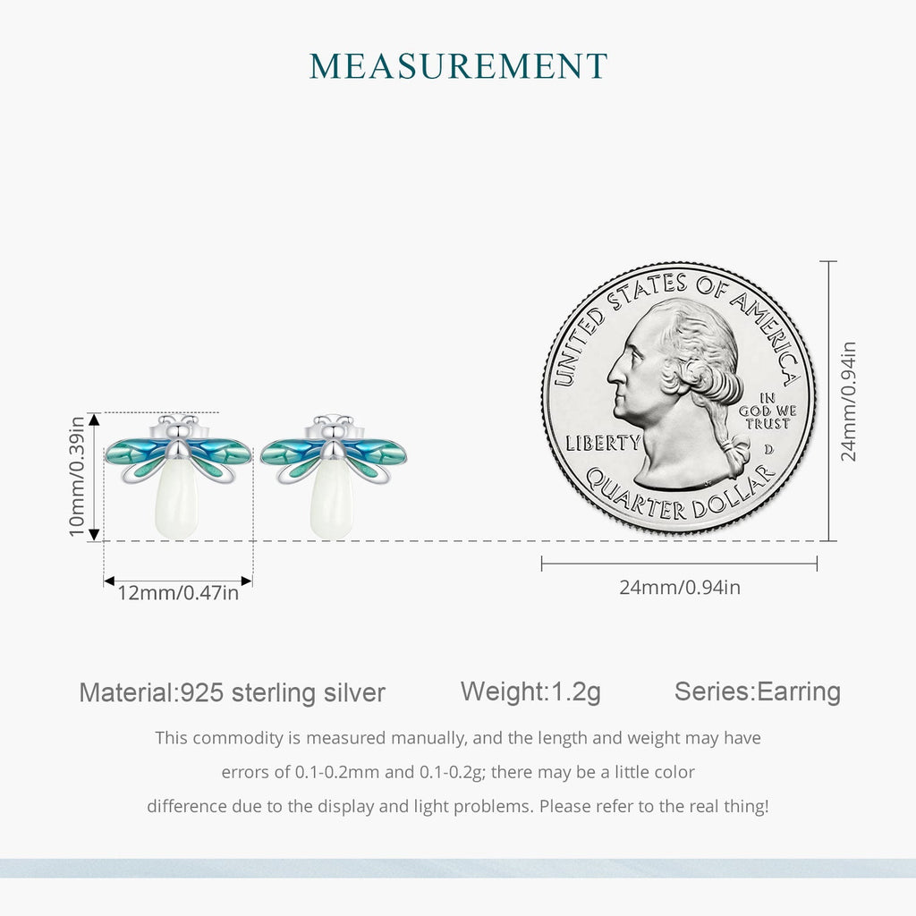 "Sylvory 925 Sterling Silver Firefly Glow Studs"