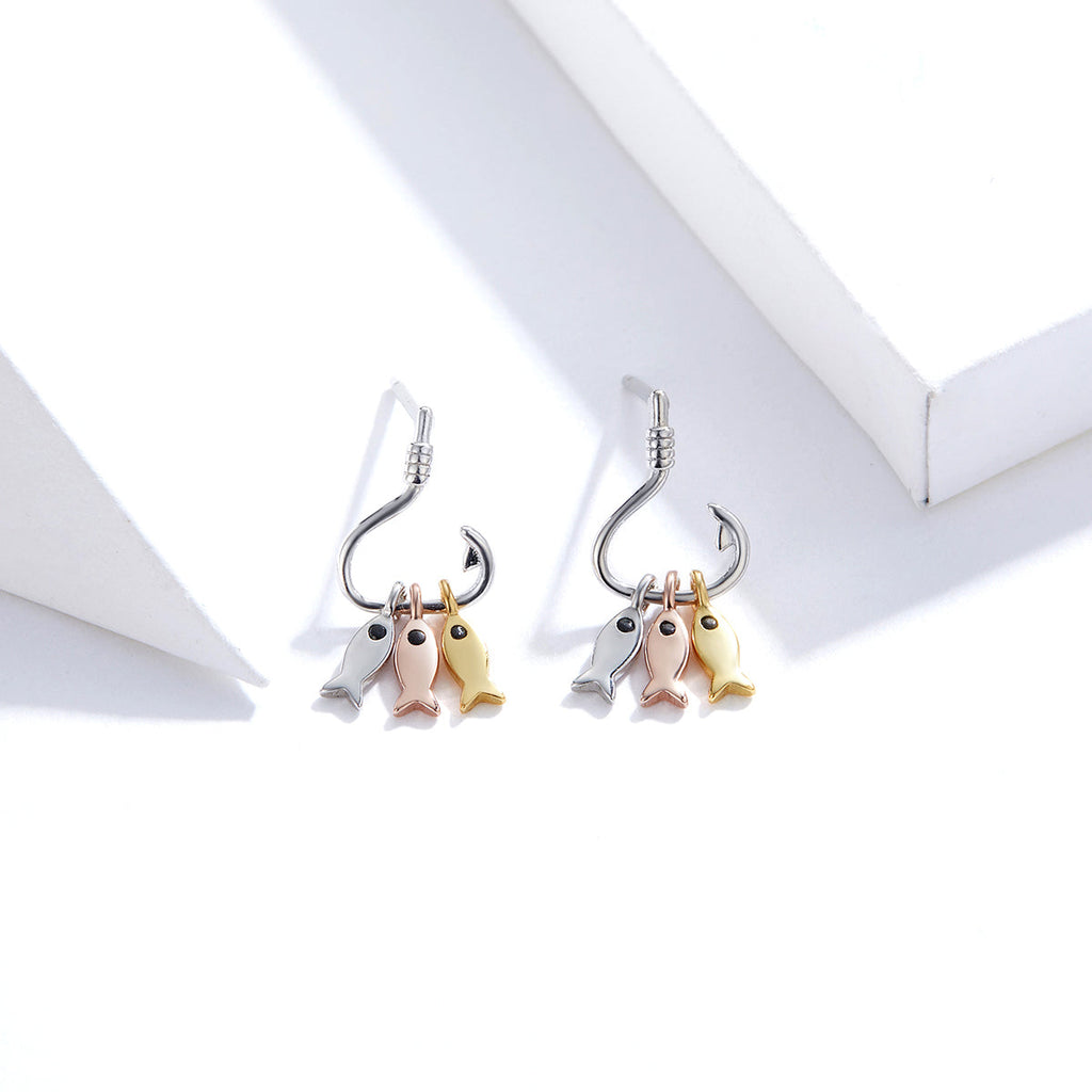 "Sylvory 925 Sterling Silver Fisherman's Delight Studs"