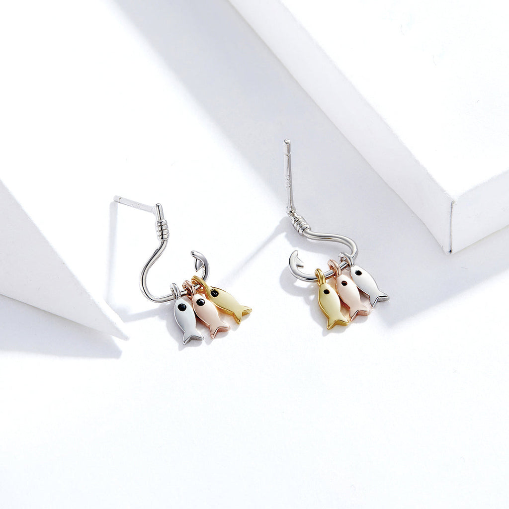 "Sylvory 925 Sterling Silver Fisherman's Delight Studs"