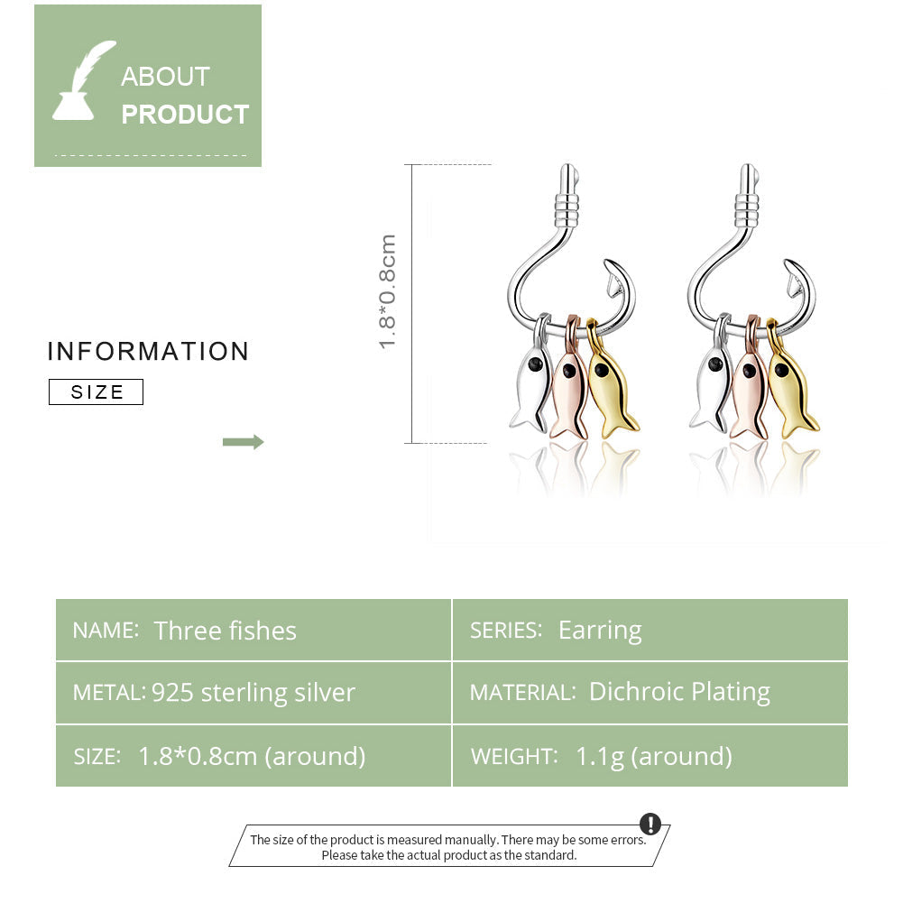 "Sylvory 925 Sterling Silver Fisherman's Delight Studs"