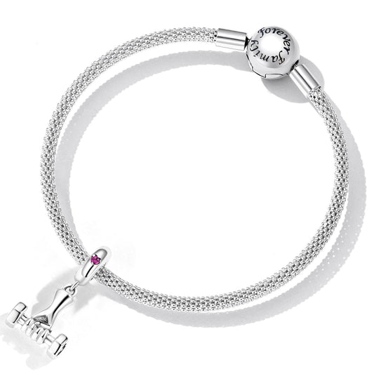"Sylvory 925 Sterling Silver Fitness Grip Charm"