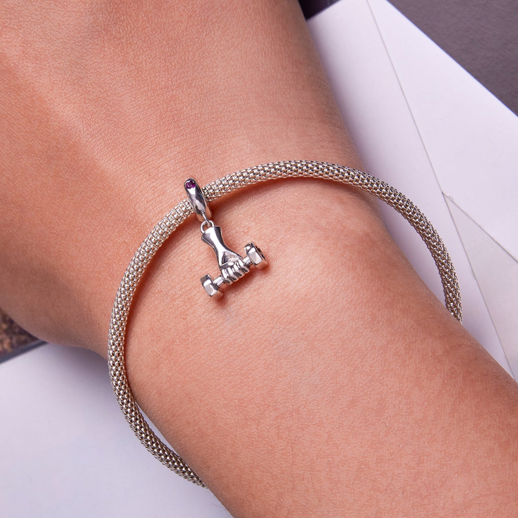 "Sylvory 925 Sterling Silver Fitness Grip Charm"