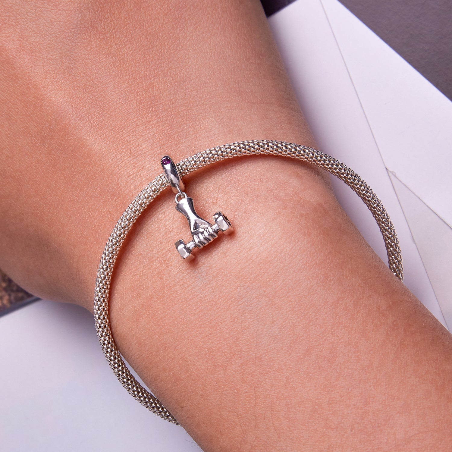 "Sylvory 925 Sterling Silver Fitness Grip Charm"