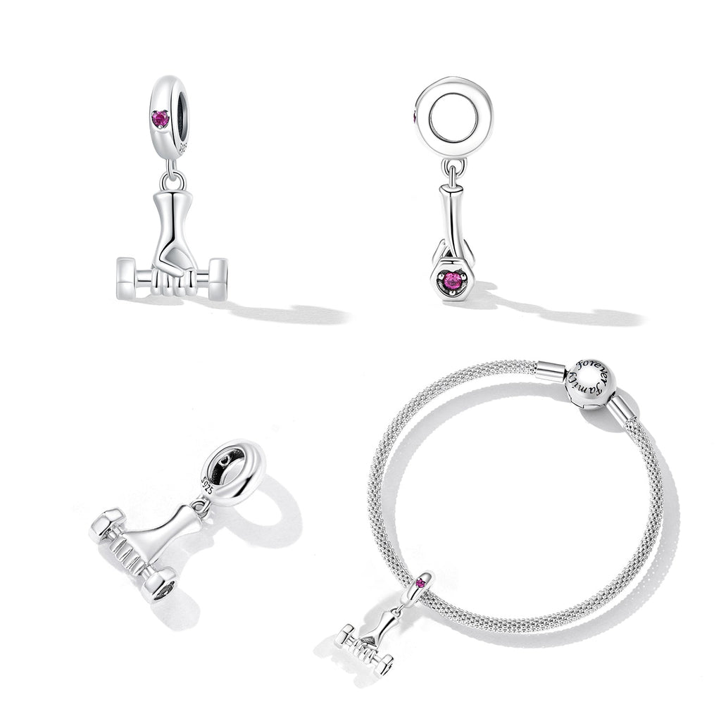 "Sylvory 925 Sterling Silver Fitness Grip Charm"