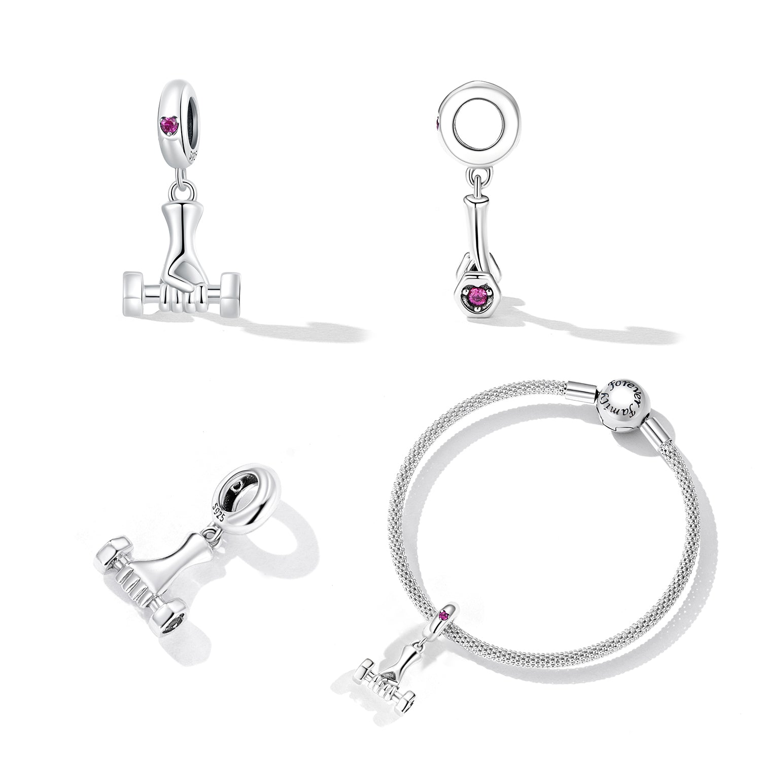 "Sylvory 925 Sterling Silver Fitness Grip Charm"