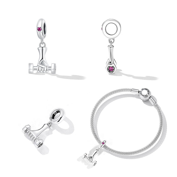"Sylvory 925 Sterling Silver Fitness Grip Charm"