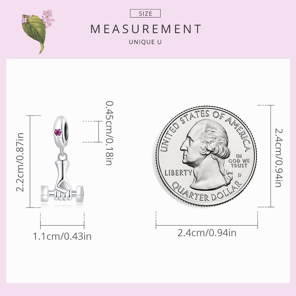 "Sylvory 925 Sterling Silver Fitness Grip Charm"