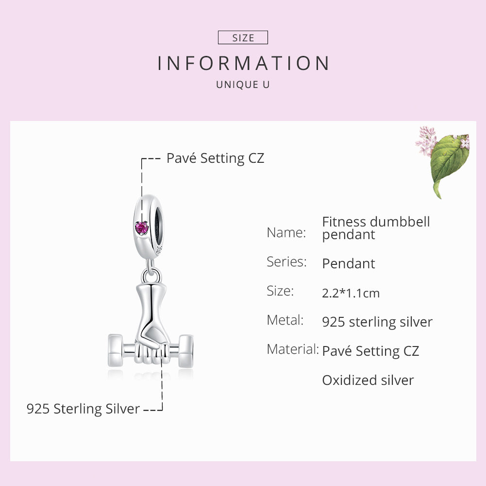 "Sylvory 925 Sterling Silver Fitness Grip Charm"