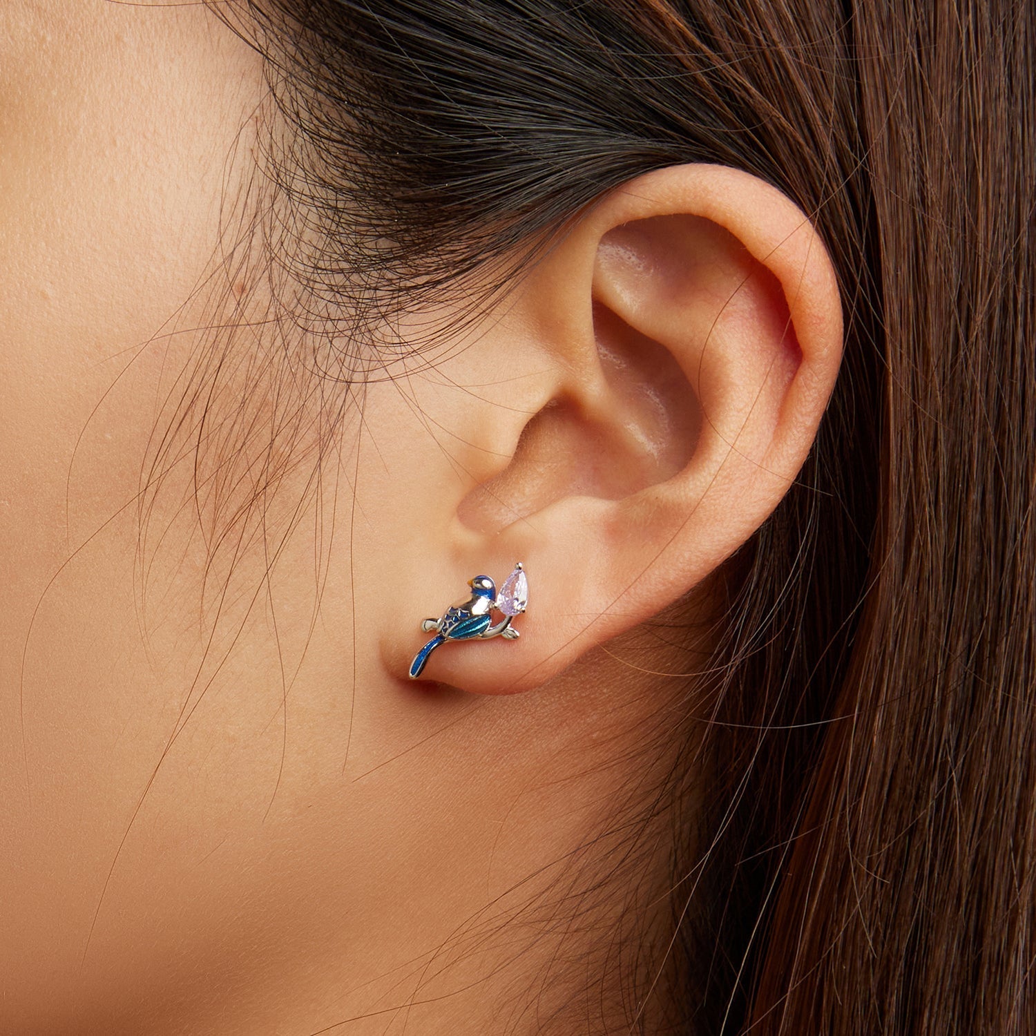 "Sylvory 925 Sterling Silver Flight Bird Studs"