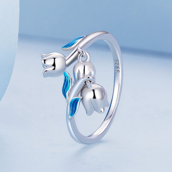 "Sylvory 925 Sterling Silver Floral Carousel Ring"
