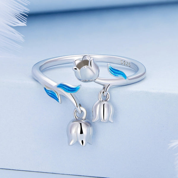 "Sylvory 925 Sterling Silver Floral Carousel Ring"
