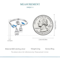 "Sylvory 925 Sterling Silver Floral Carousel Ring"