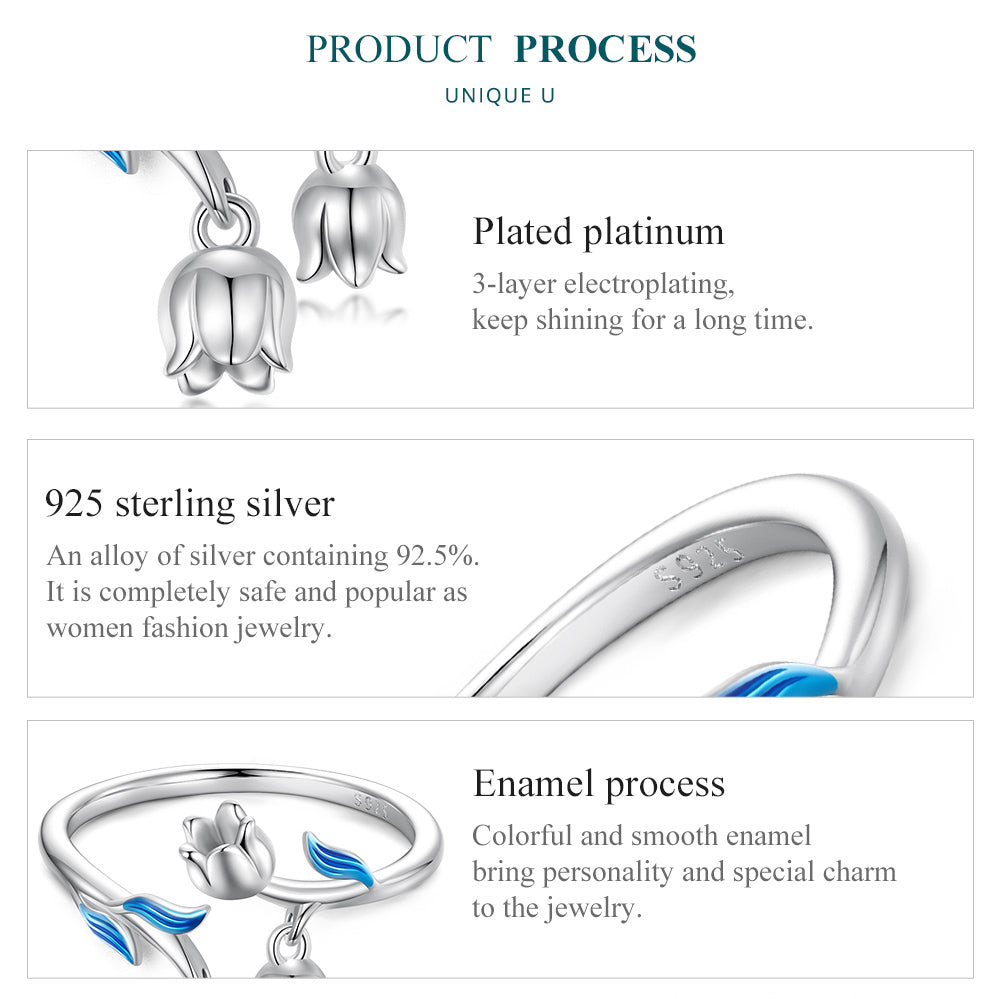 "Sylvory 925 Sterling Silver Floral Carousel Ring"