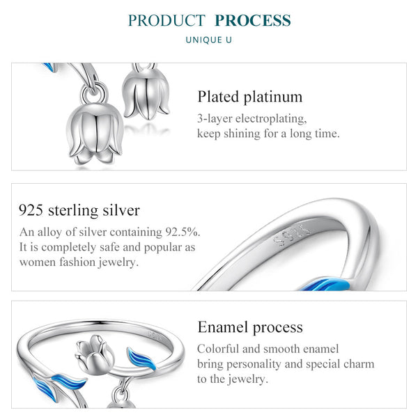 "Sylvory 925 Sterling Silver Floral Carousel Ring"