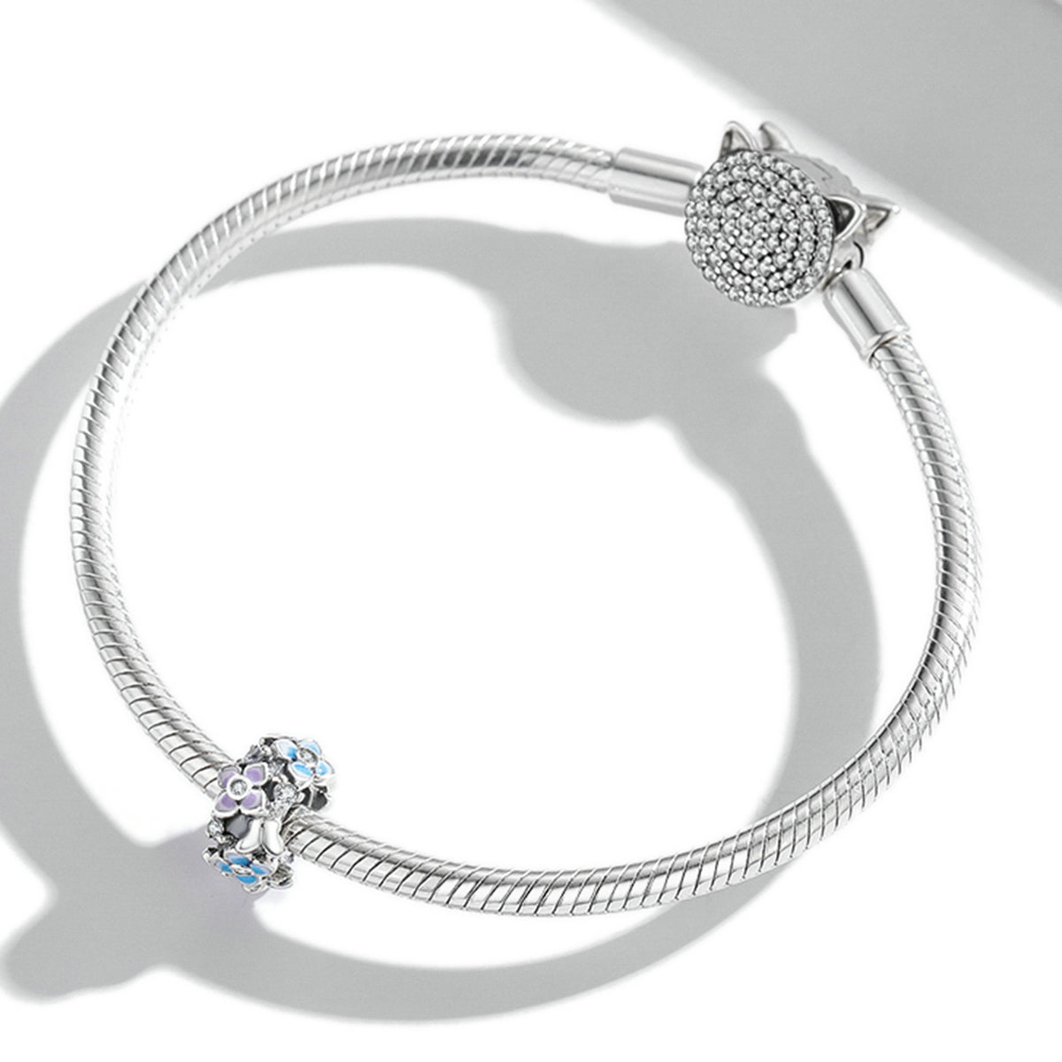 "Sylvory 925 Sterling Silver Floral Fusion Spacer Charm"