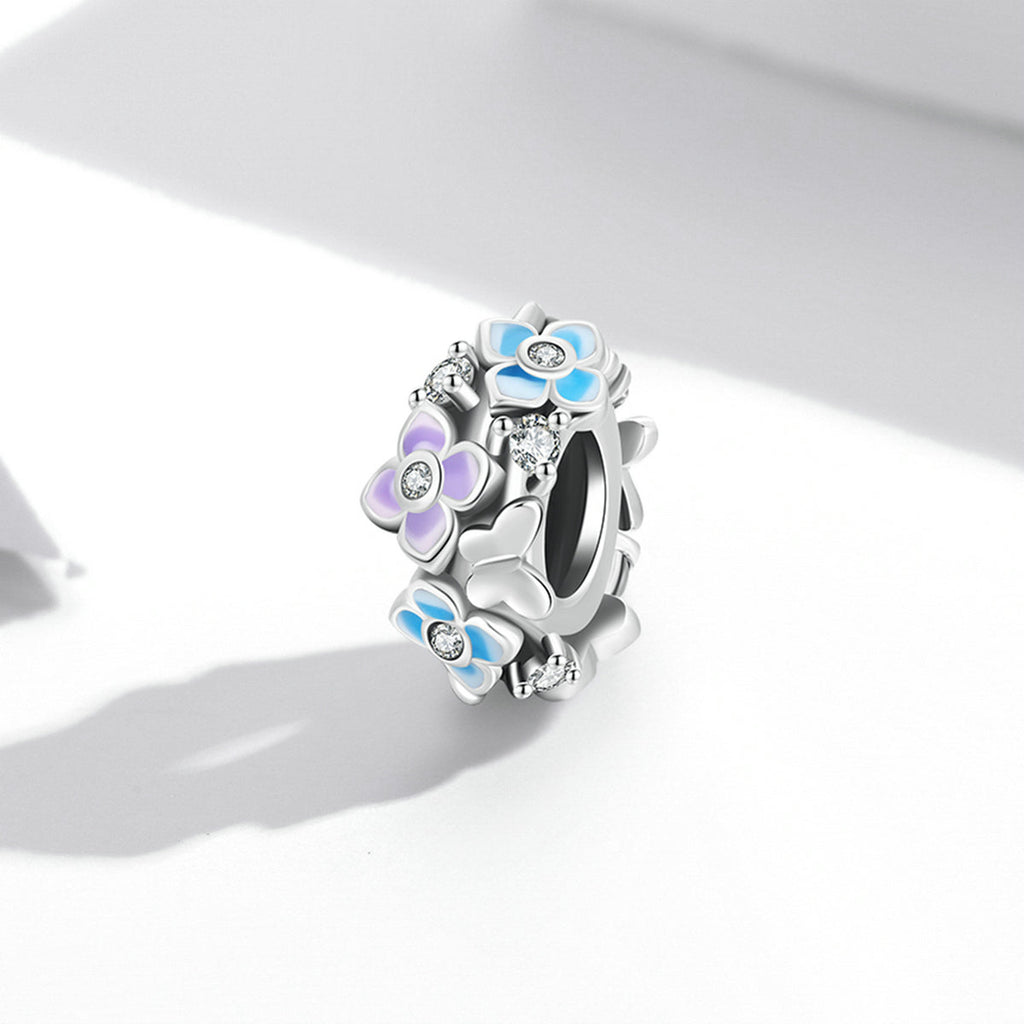 "Sylvory 925 Sterling Silver Floral Fusion Spacer Charm"