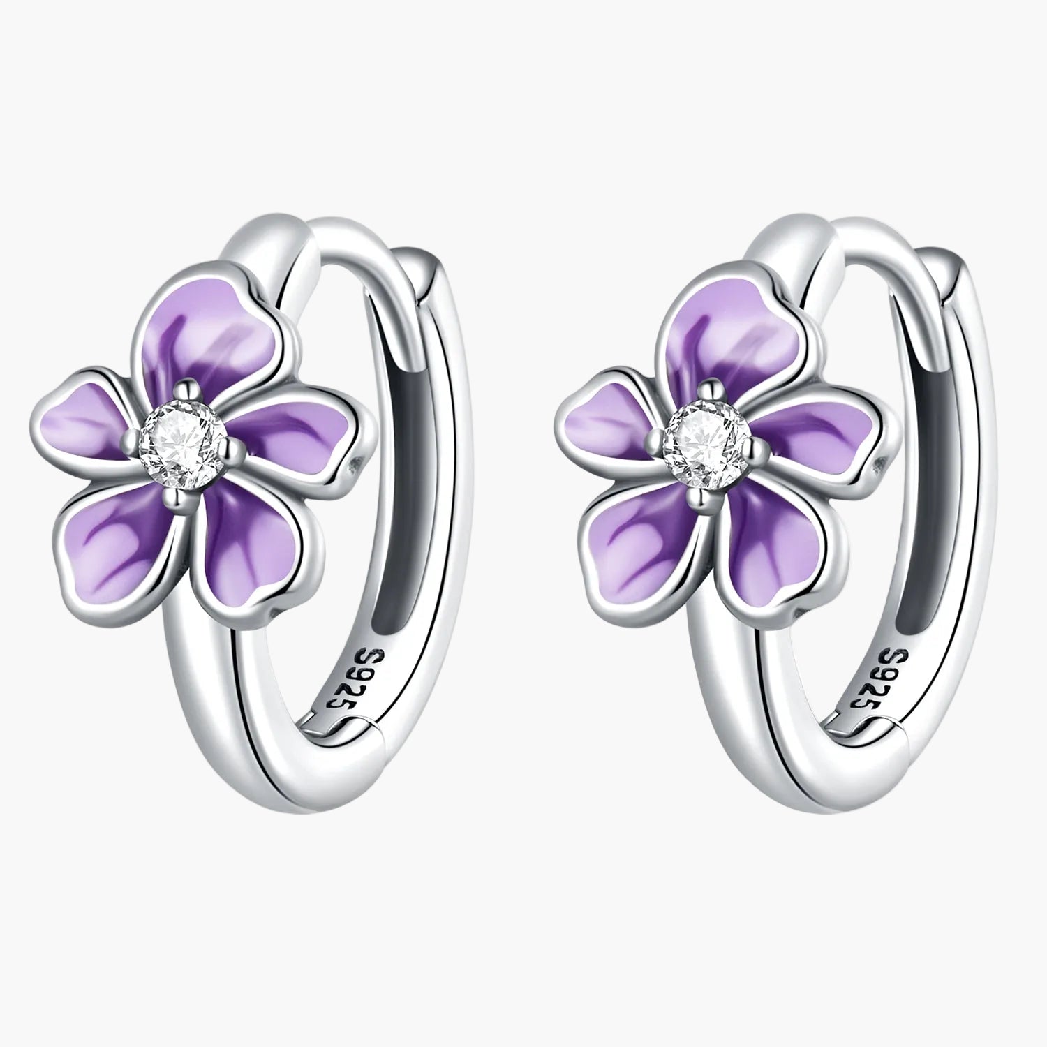 "Sylvory 925 Sterling Silver Floral Whispers Hoops"