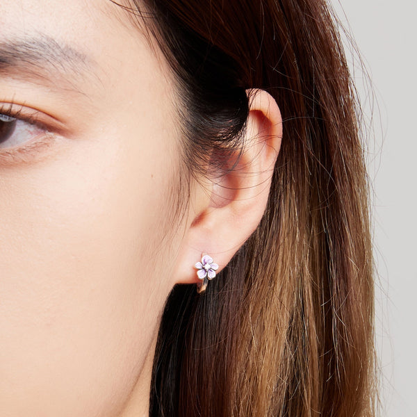 "Sylvory 925 Sterling Silver Floral Whispers Hoops"