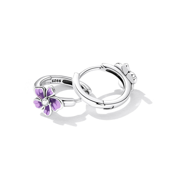 "Sylvory 925 Sterling Silver Floral Whispers Hoops"