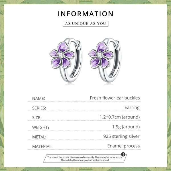 "Sylvory 925 Sterling Silver Floral Whispers Hoops"