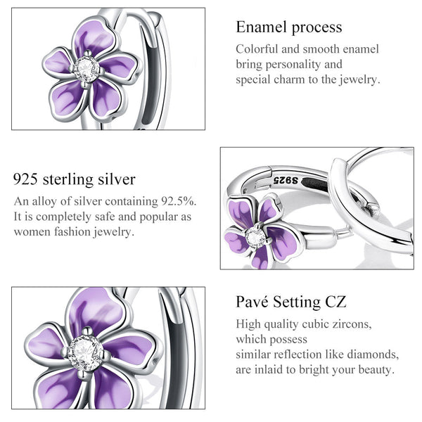 "Sylvory 925 Sterling Silver Floral Whispers Hoops"