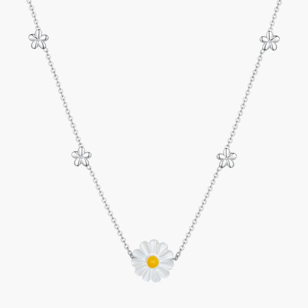 Silver Flower Meadow Necklace in 925 Sterling Silver by Sylvory