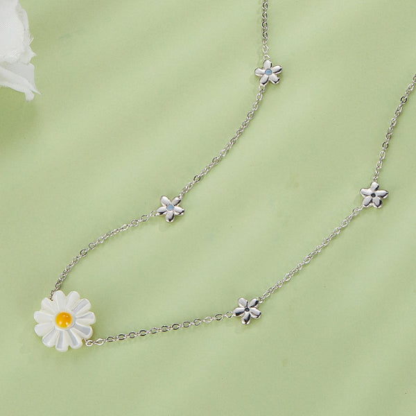 "Sylvory 925 Sterling Silver Flower Meadow Necklace"