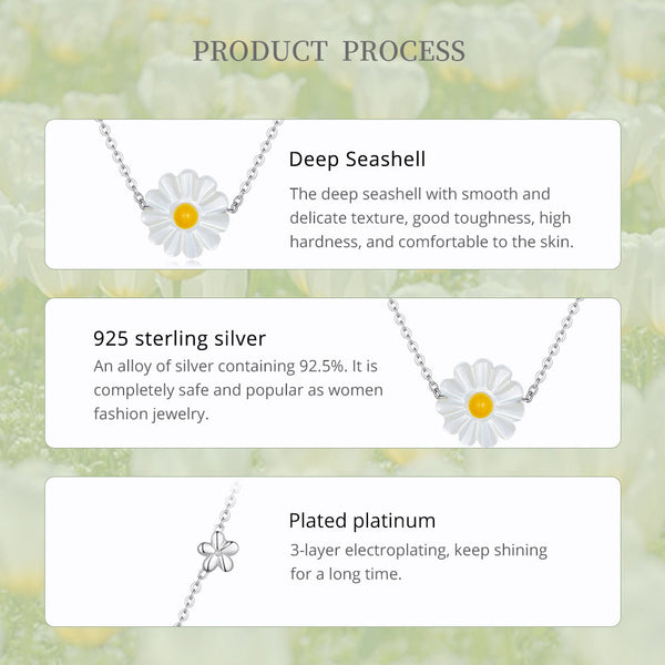 "Sylvory 925 Sterling Silver Flower Meadow Necklace"