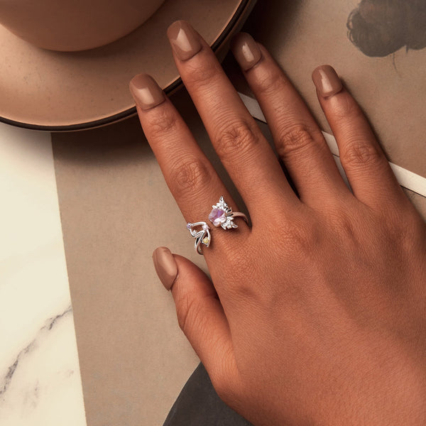 "Sylvory 925 Sterling Silver Flutter Flora Ring"