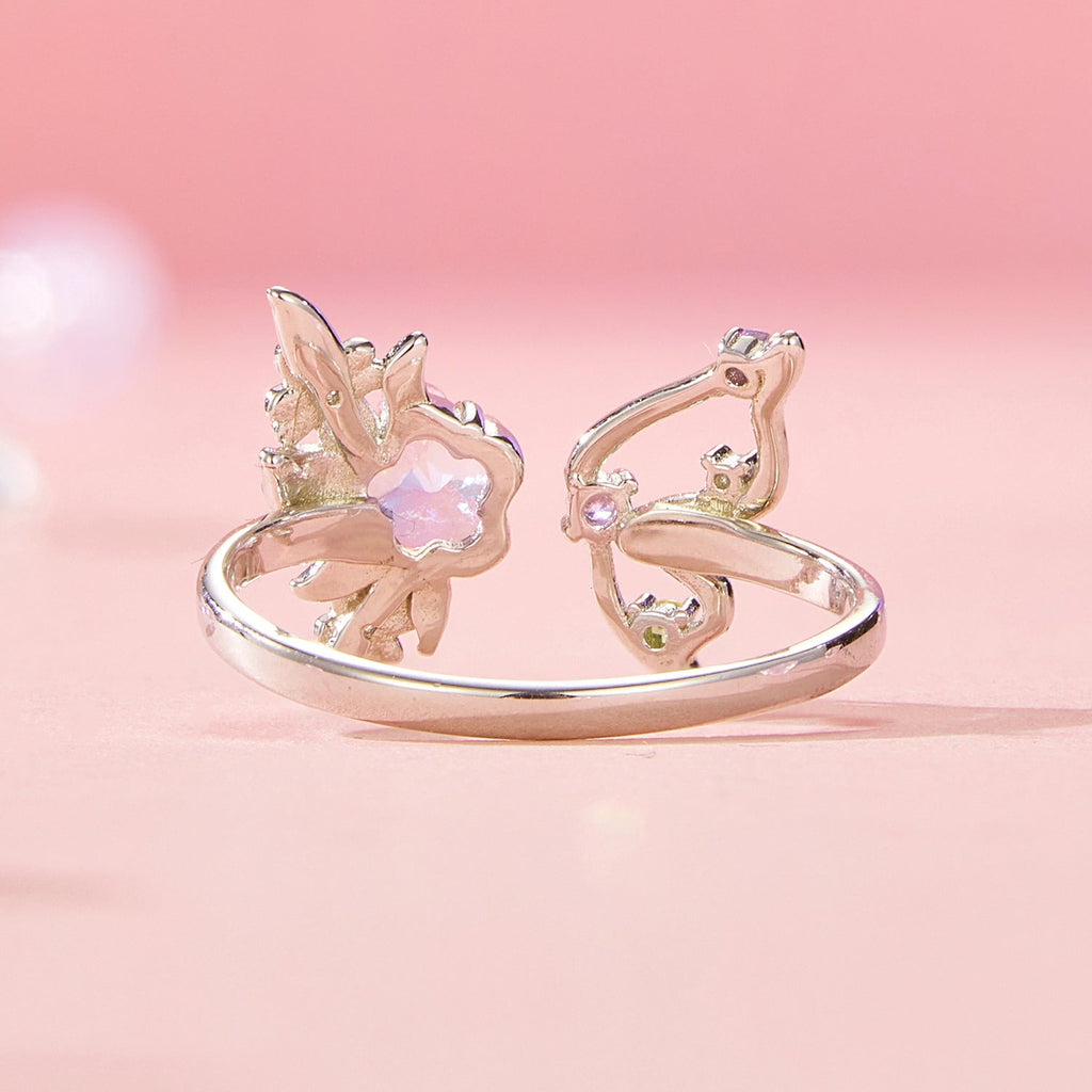 "Sylvory 925 Sterling Silver Flutter Flora Ring"