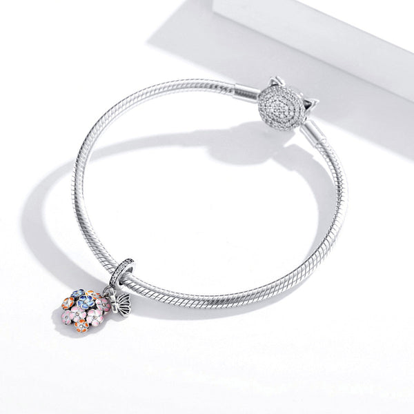 "Sylvory 925 Sterling Silver Fluttering Blooms Charm"