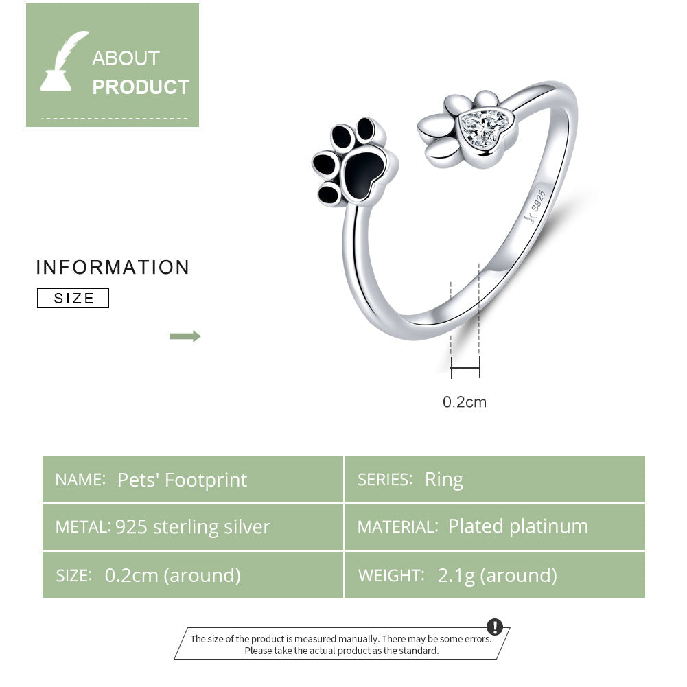 "Sylvory 925 Sterling Silver Forever Pawed Ring"
