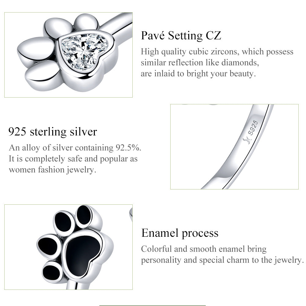 "Sylvory 925 Sterling Silver Forever Pawed Ring"
